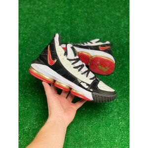 Nike Lebron 16 Remix Mid Mens Basketball Shoes White Red Black CD2451-101 Sz 8
